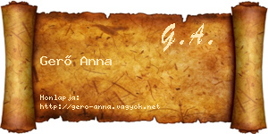 Gerő Anna névjegykártya