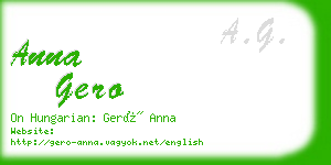 anna gero business card